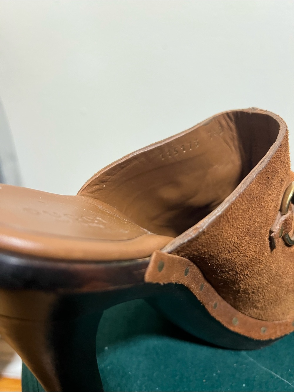 Gucci Brown Suede Horsebit Mule Clogs - Picture 5 of 6